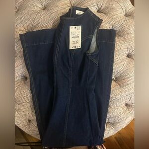 Zara Dark Blue Midi Dress, NWT